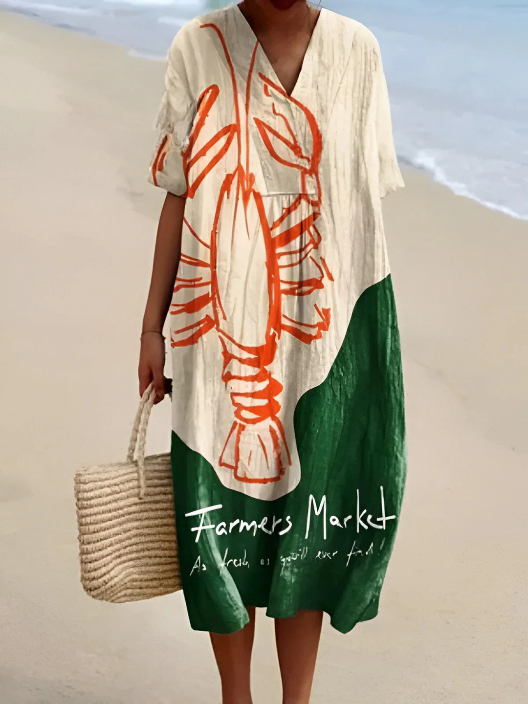 Colette | Robe Graphique de Homard