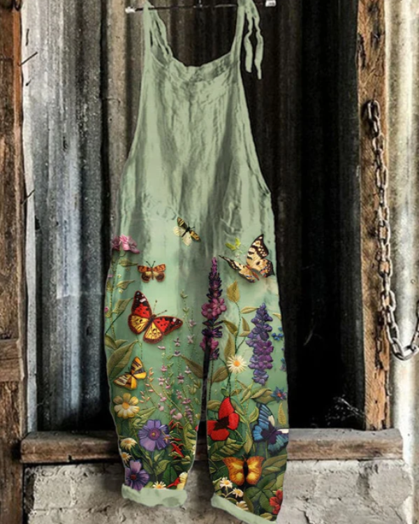 Sophia - Salopette Florale avec Papillons pour Femme