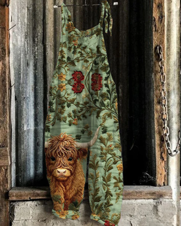Juliette - Salopette Vintage avec Broderie Florale