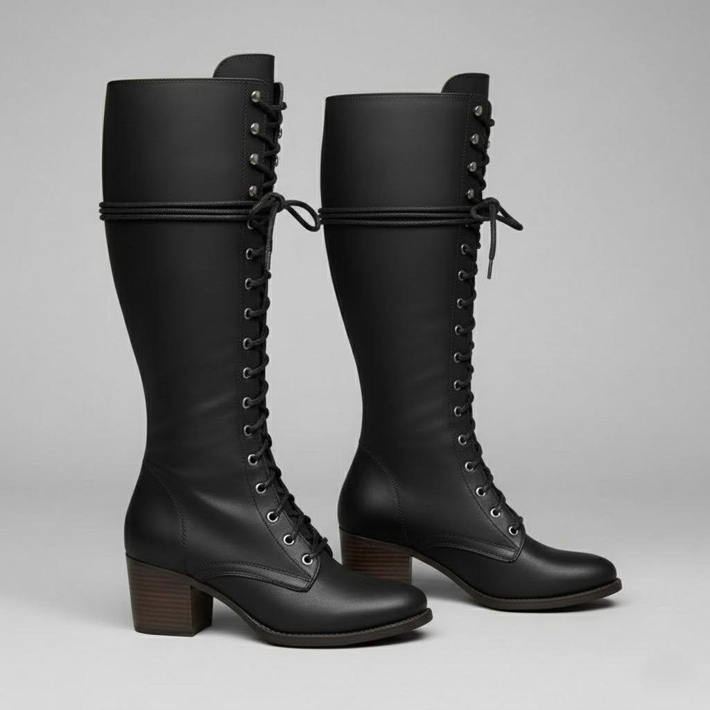 Bottines femme à lacets avec talon stable usage quotidien