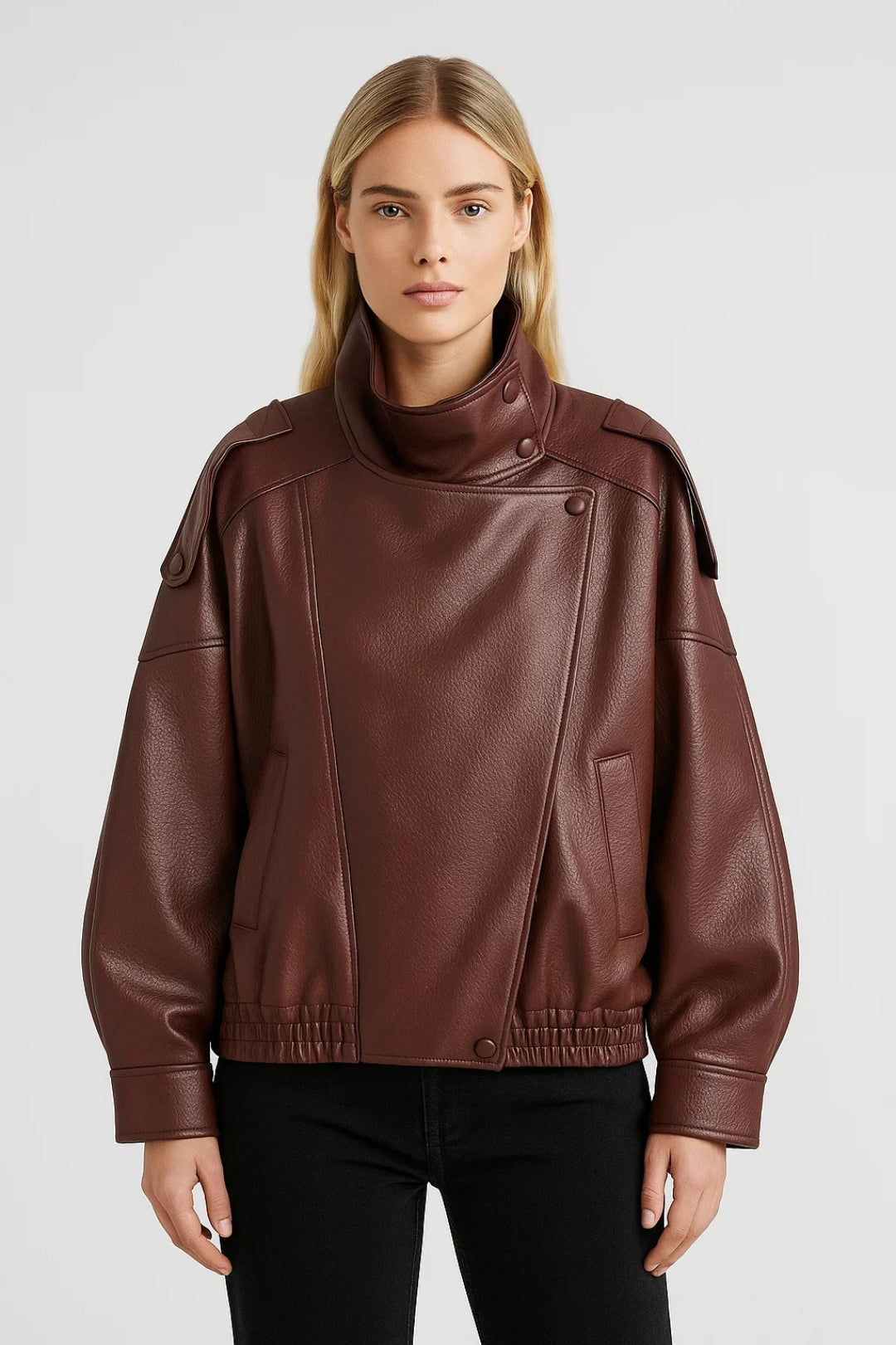 Veste Femme | Coupe Oversize Col Montant | Style Structuré pour Hiver