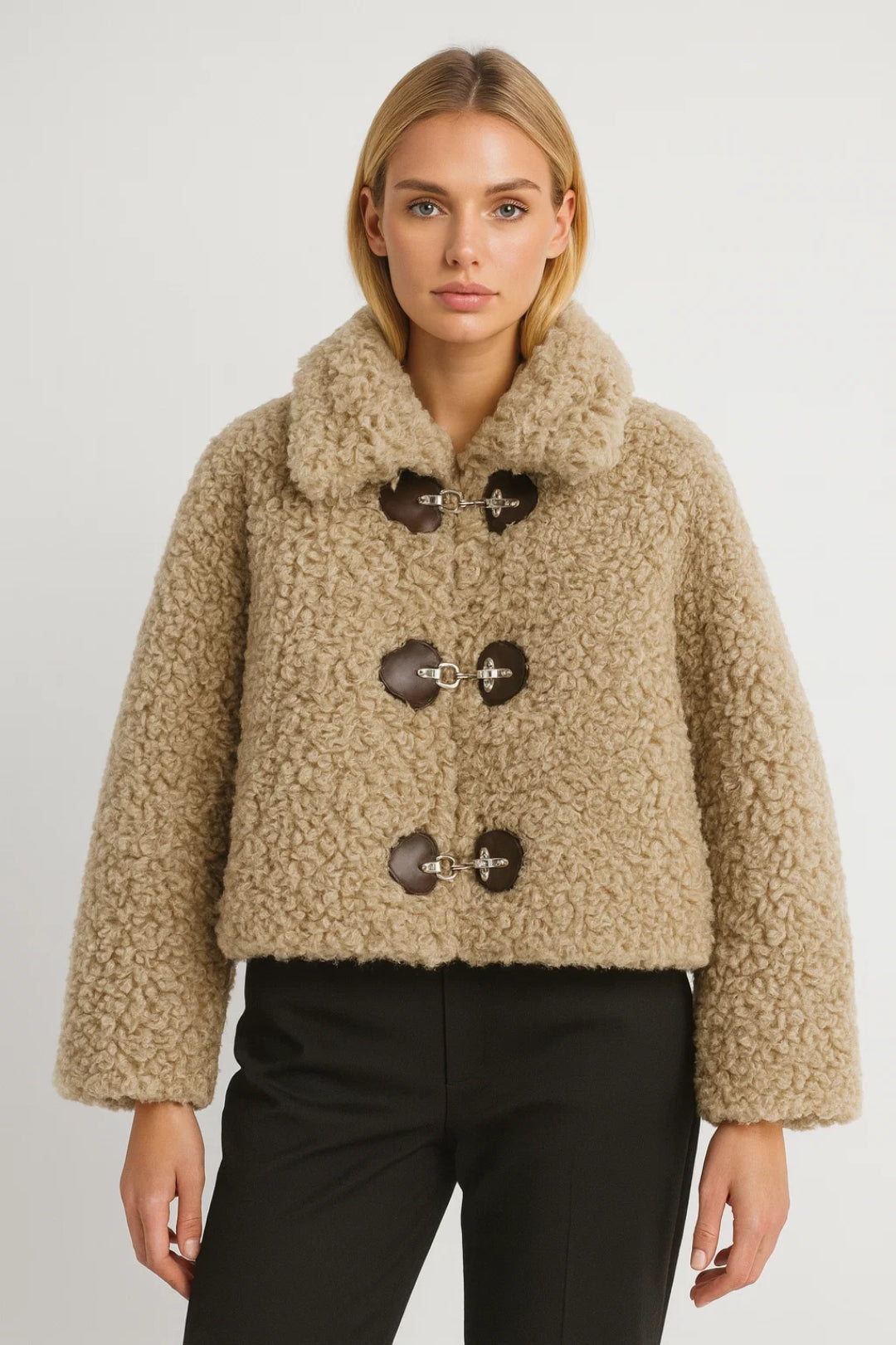 Veste femme effet fourrure | Boutons décoratifs | Style moderne hiver