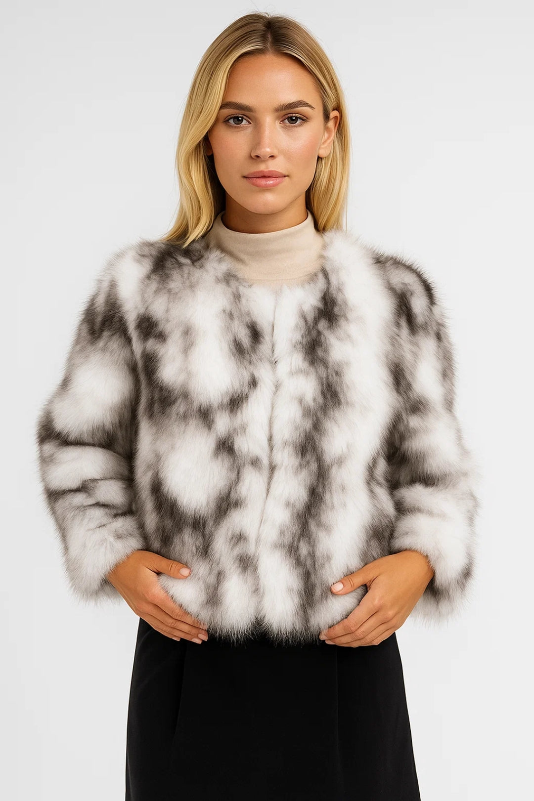 Veste courte pour femme | Veste d’hiver élégante en fausse fourrure