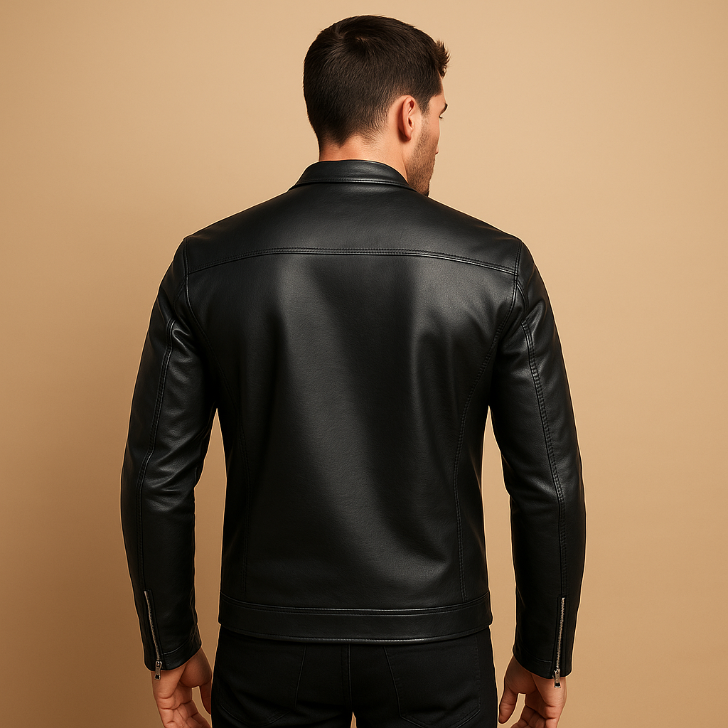 Veste pour hommes | Veste de motard avec fermeture zippée classique