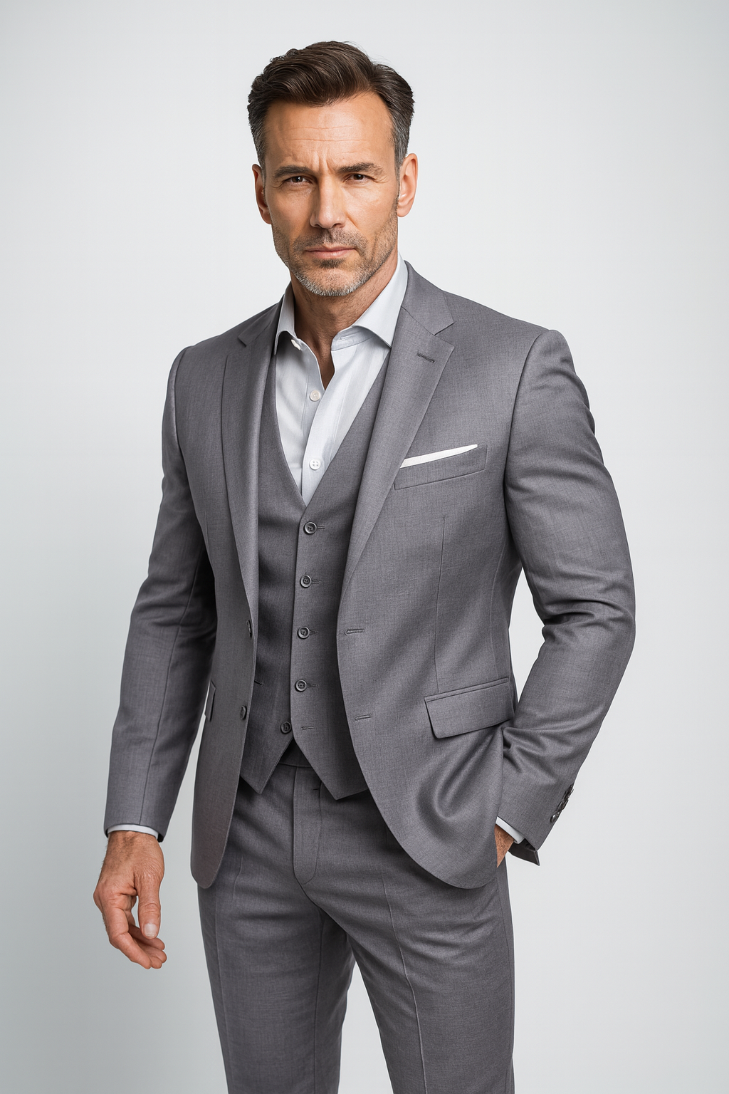 Costume trois pièces pour homme | Ensemble ajusté élégant formel