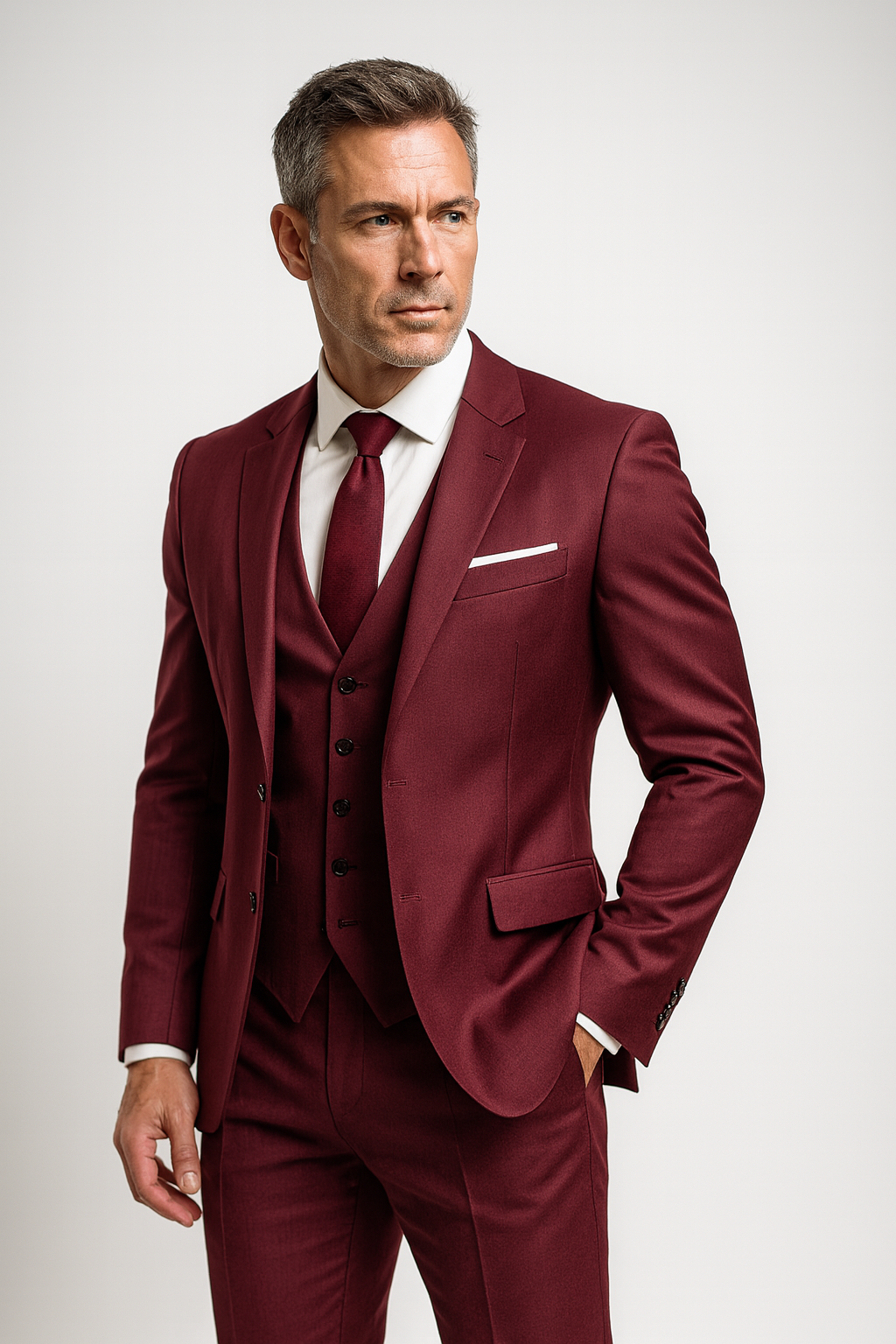 Costume trois pièces pour homme | Ensemble ajusté élégant formel