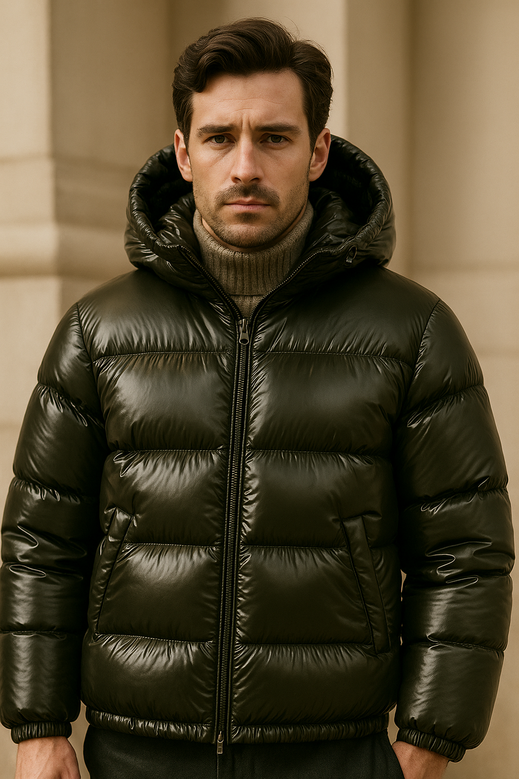 Doudoune pour hommes | Veste matelassée à capuche avec fermeture avant