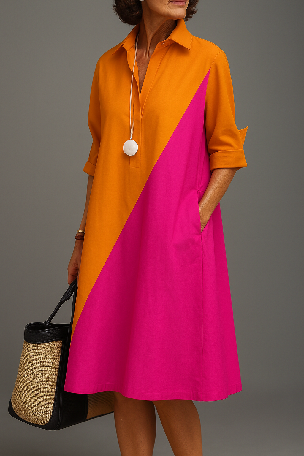 Helene - Robe Midi Élégante pour une Élégance Sans Effort