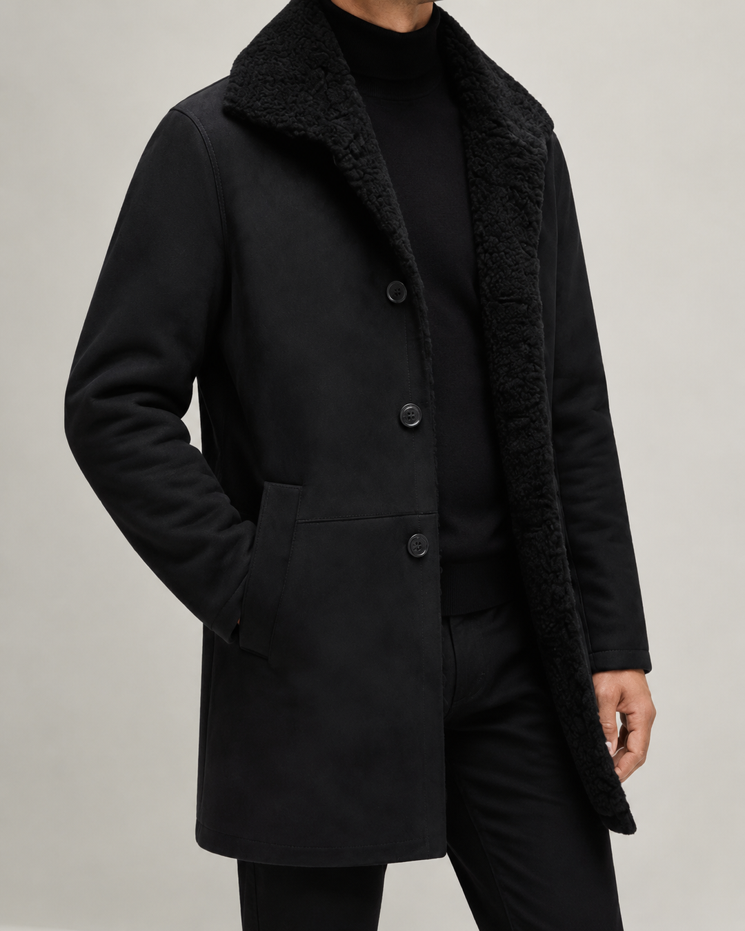Manteau Homme Doublure Chaude Col à Revers Fermeture Boutonnée – Ismaël