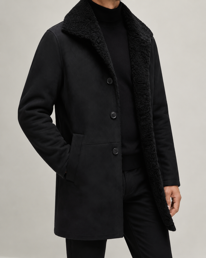 Manteau Homme Doublure Chaude Col à Revers Fermeture Boutonnée – Ismaël