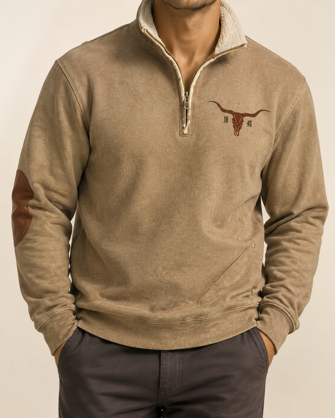 Pull Homme Jacquard Col Zippé Motif Ethnique – Laurent