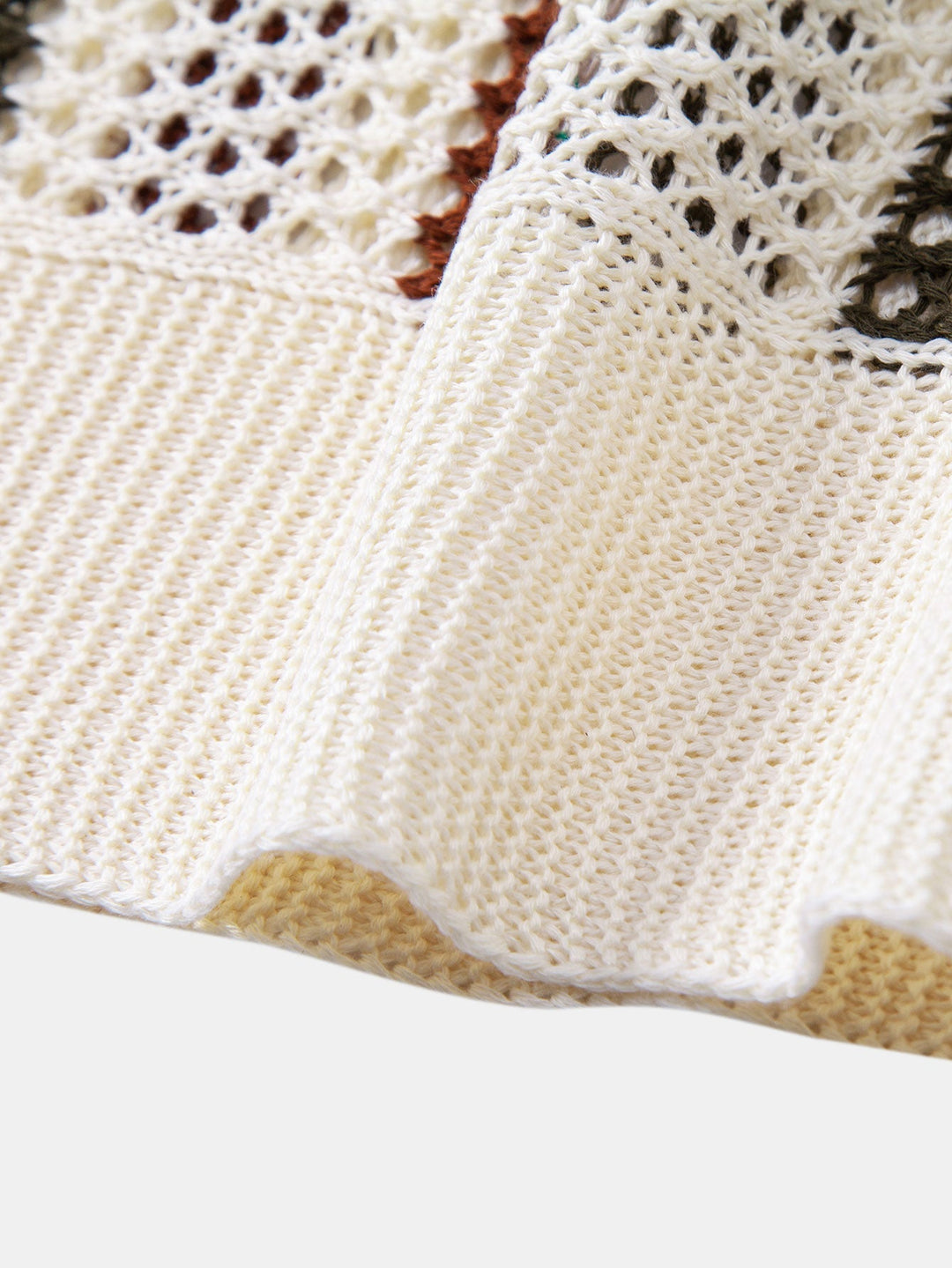 Polo Rayé Au Crochet avec Col en V
