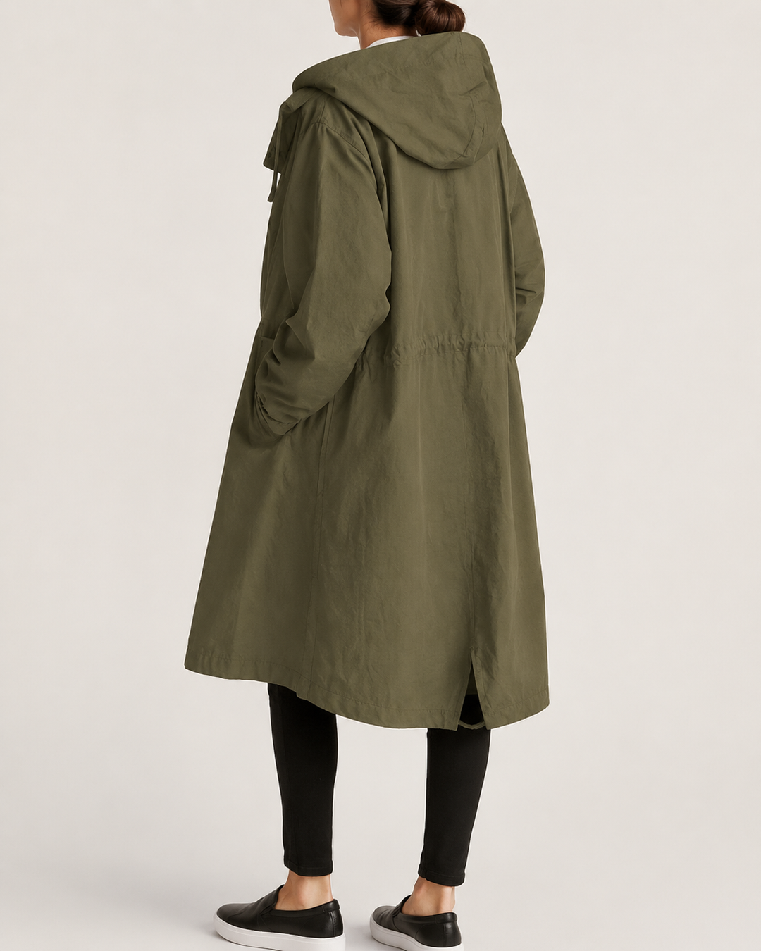 Trench-Coat Femme Imperméable à Capuche Ceinture Nouée – Édith