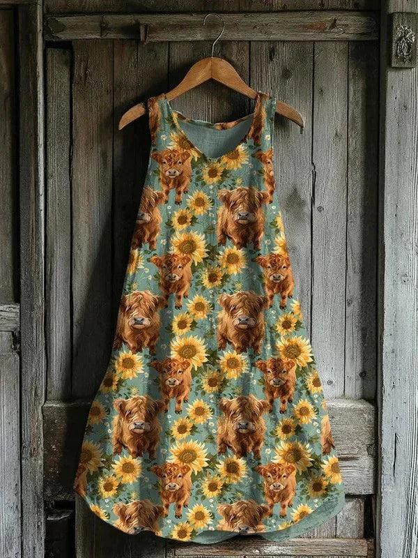 Solange – Robe avec imprimé de campagne