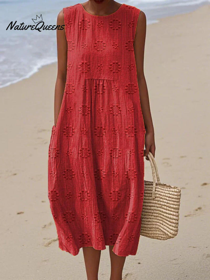 Élodie | Robe Brodée Sans Manches