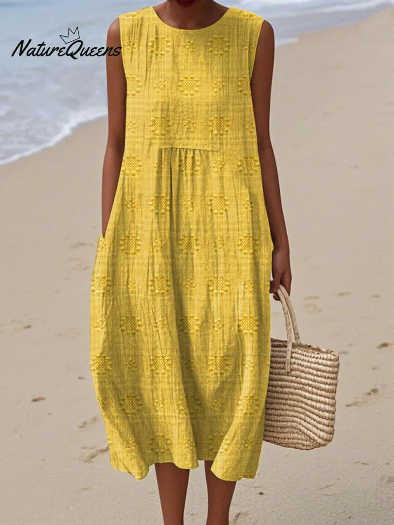 Élodie | Robe Brodée Sans Manches