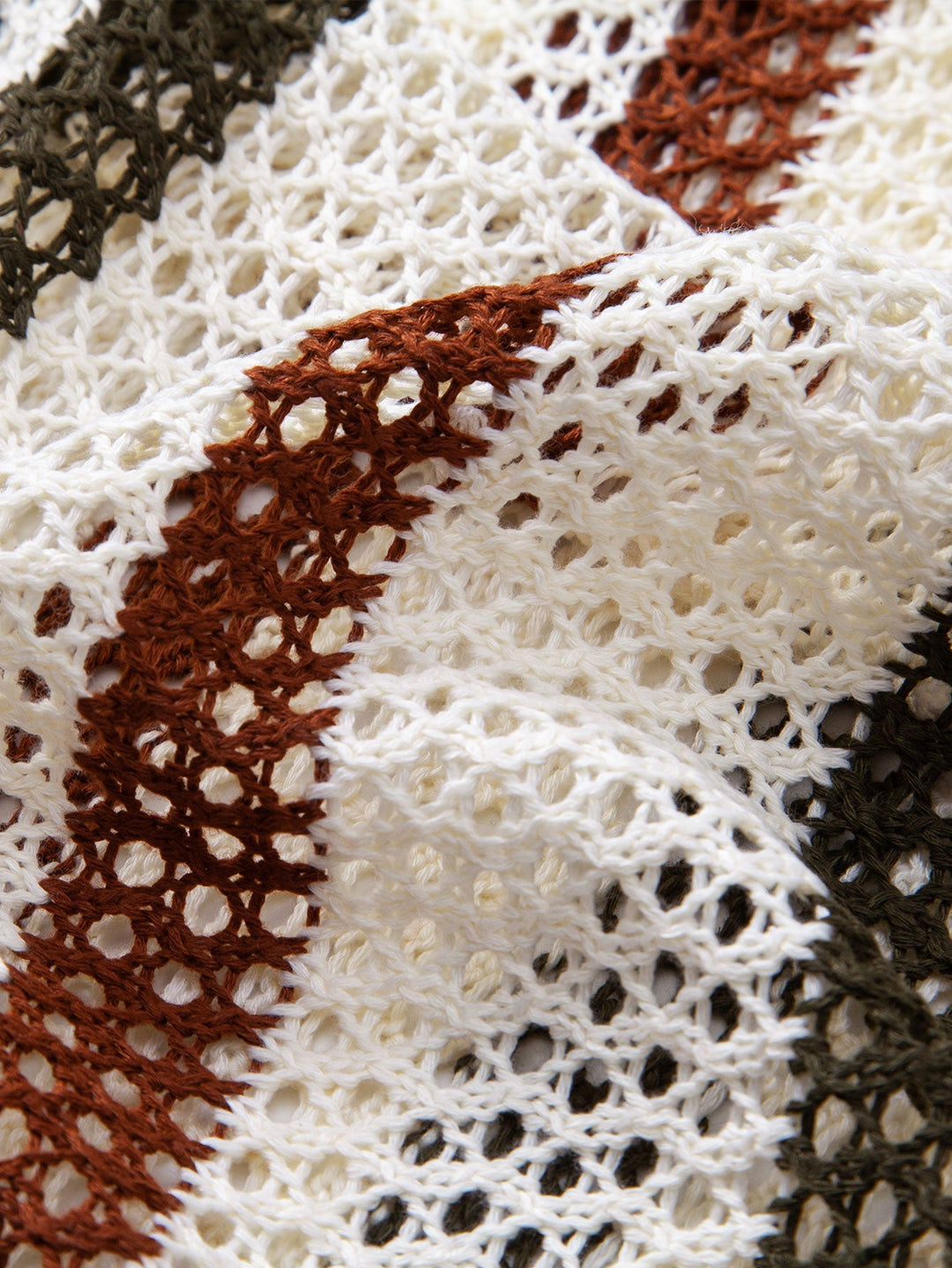 Polo Rayé Au Crochet avec Col en V