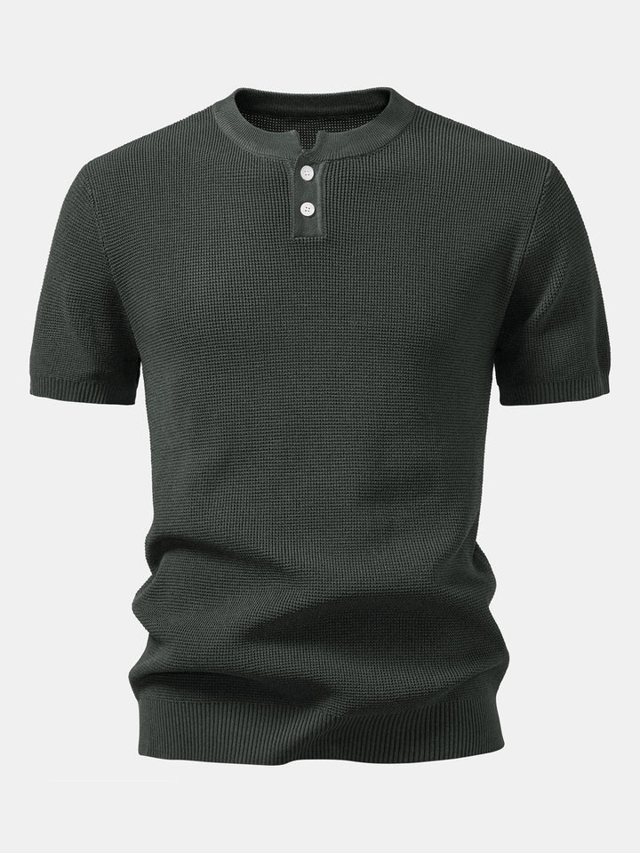 Chemise Henley en Tricot Waffle