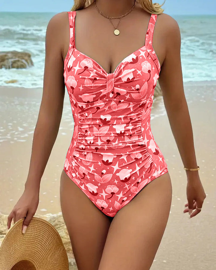 Maillot de Bain Une Pièce à Débardeur Imprimé