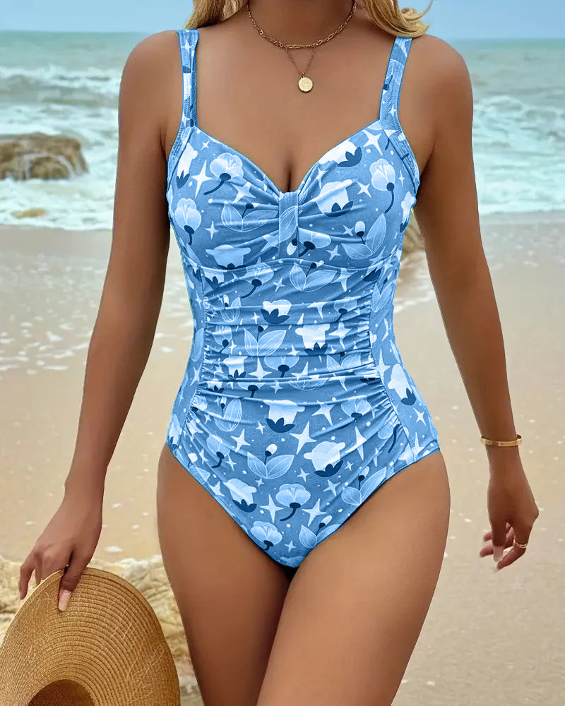 Maillot de Bain Une Pièce à Débardeur Imprimé