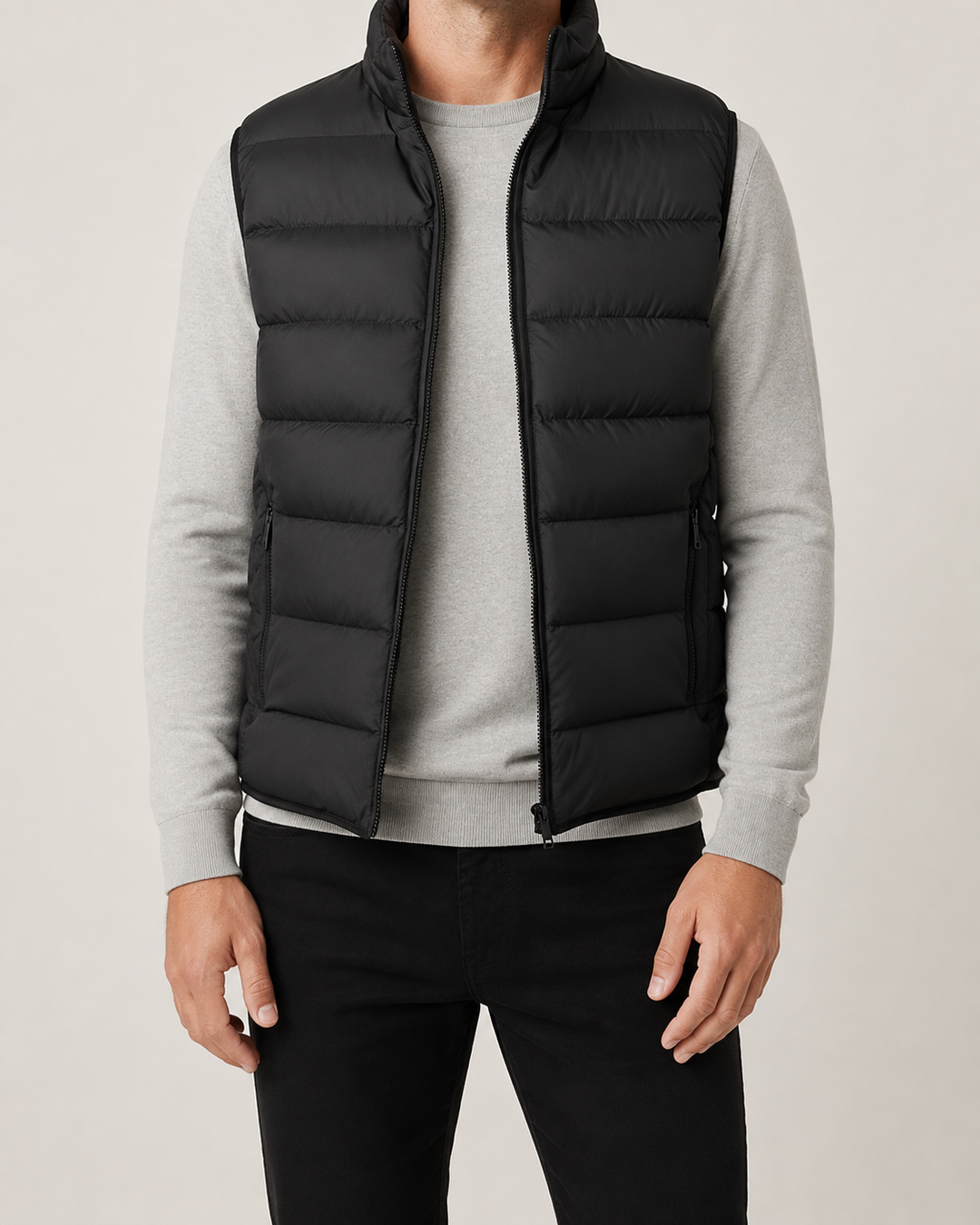 Gilet Matelassé Homme Sans Manches Col Montant Fermeture Zippée – Kilian
