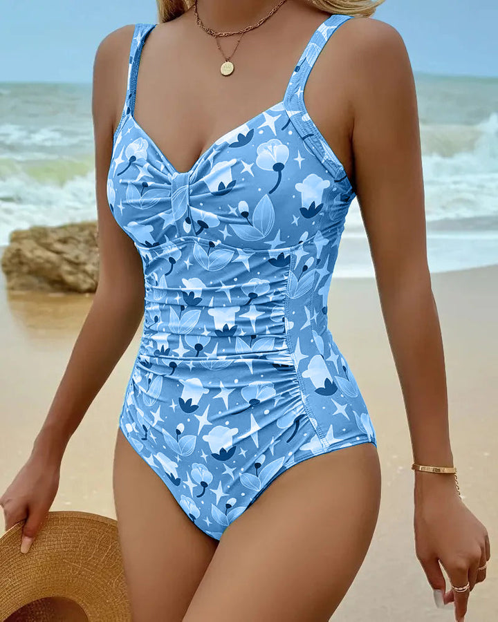 Maillot de Bain Une Pièce à Débardeur Imprimé