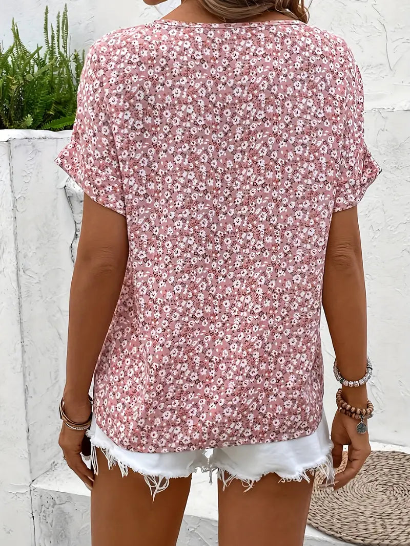 Cindy™ | Blouse à Imprimé Floral avec Col Noté