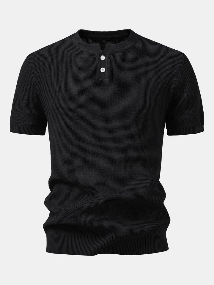 Chemise Henley en Tricot Waffle