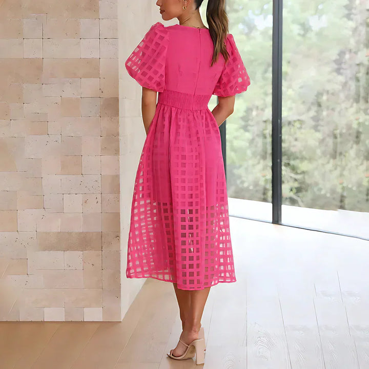 Cindy™ | Robe Midi Classique avec Manches Bouffantes