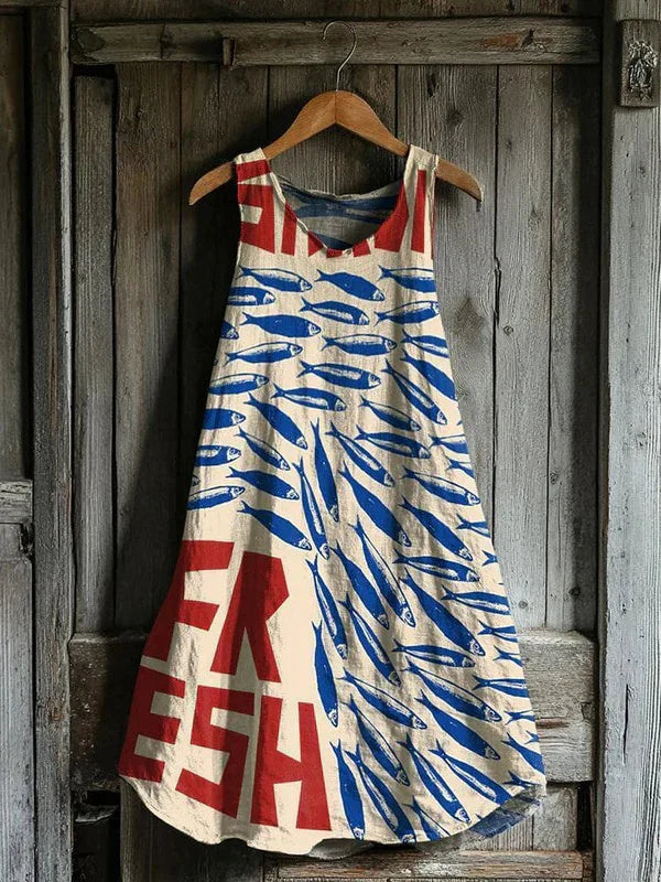 Marinette – Robe avec motif de sardines