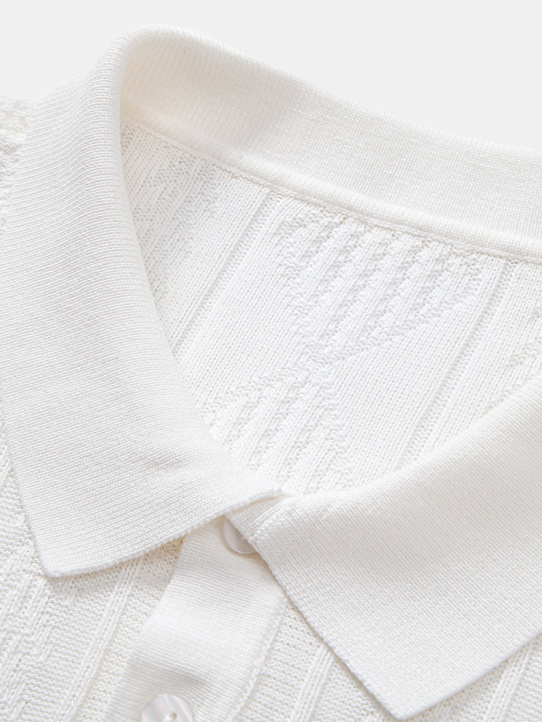 Polo en Tricot Jacquard Géométrique
