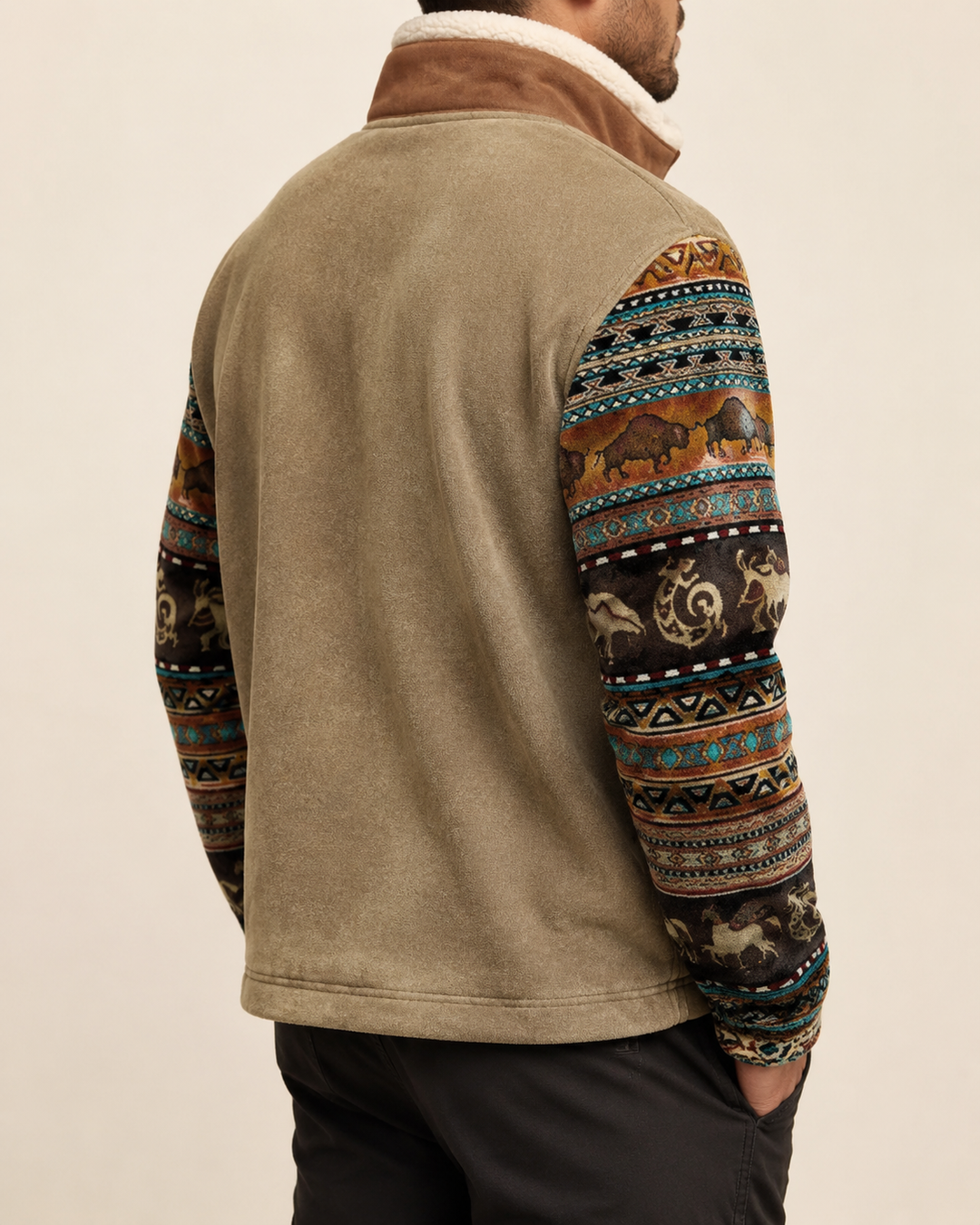 Pull Homme Jacquard Col Zippé Motif Ethnique – Laurent