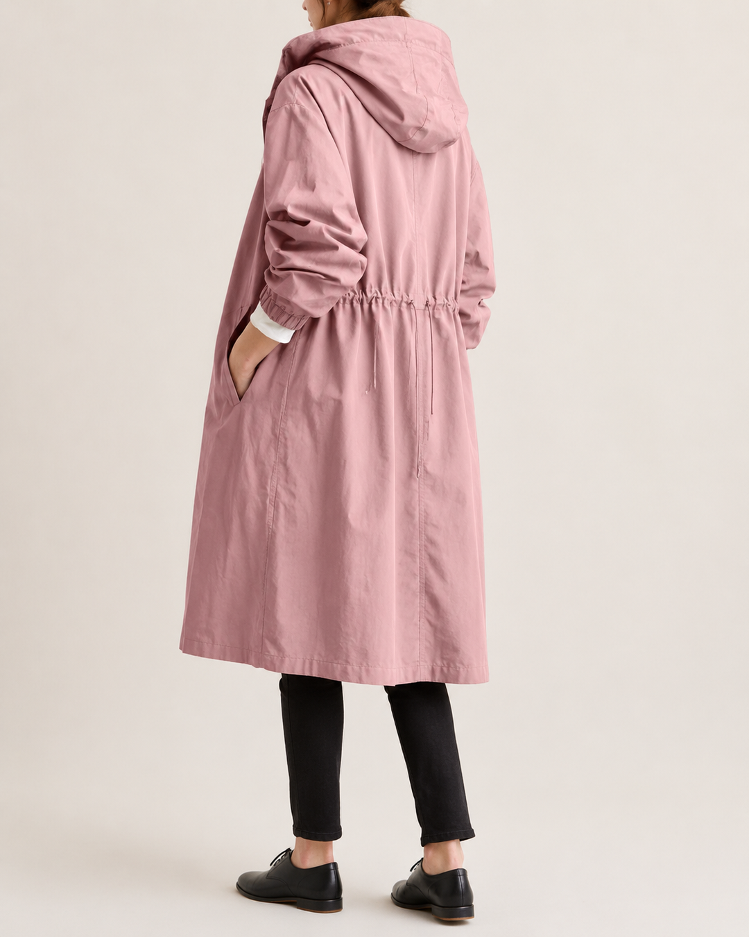 Trench-Coat Femme Imperméable à Capuche Ceinture Nouée – Édith