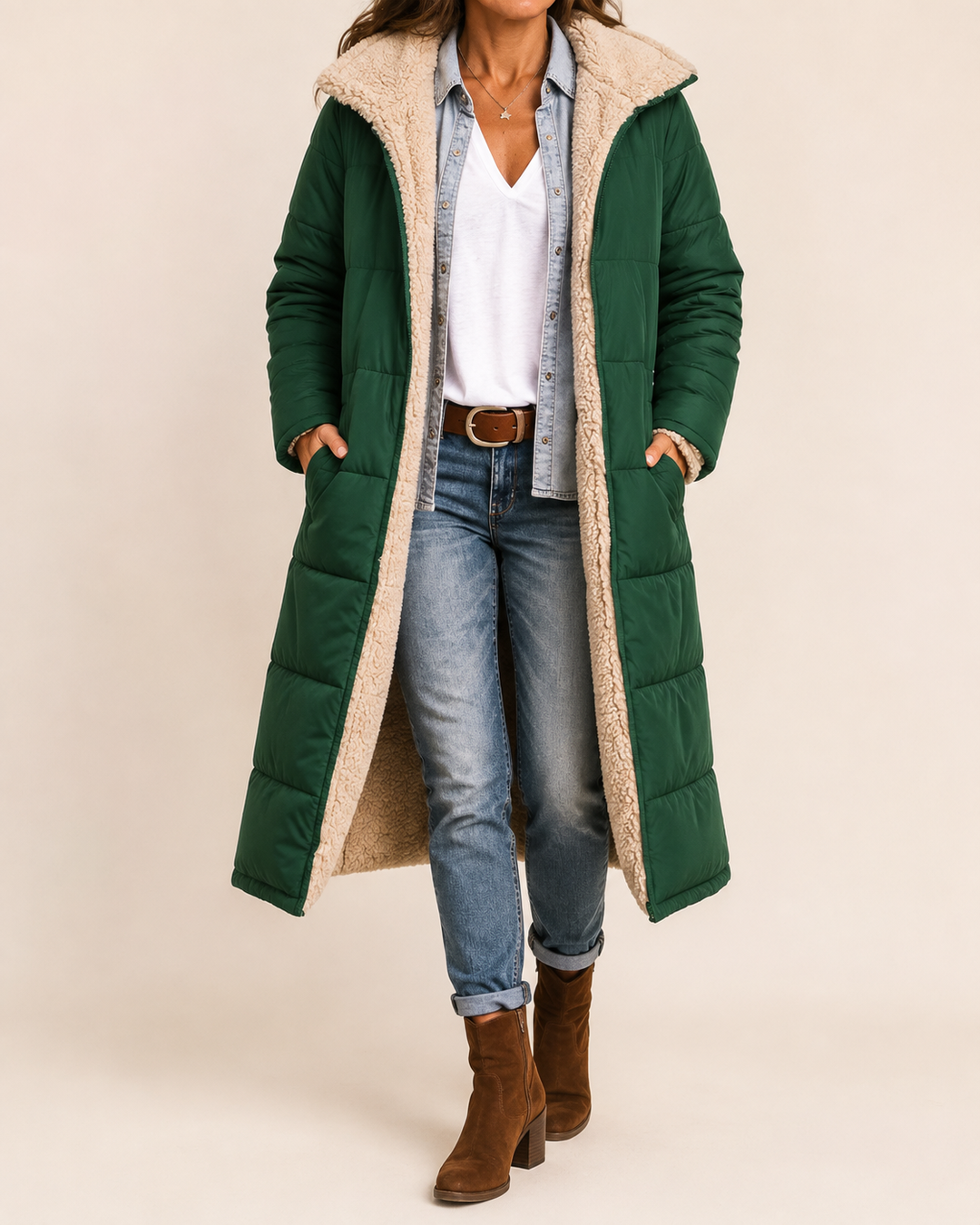Manteau Femme Réversible Double Face Col à Revers – Fanny