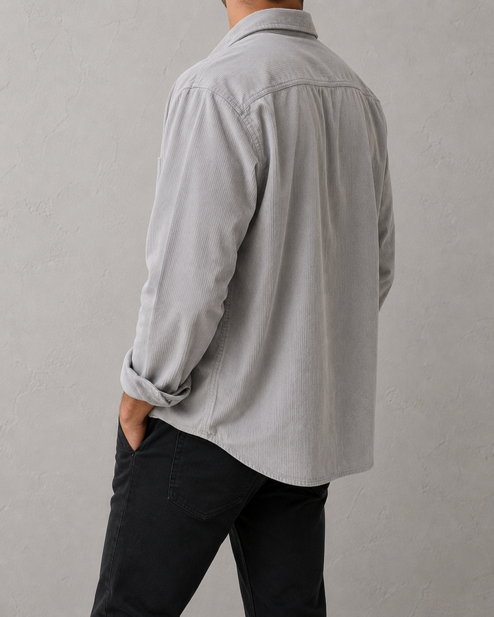 Chemise homme velours côtelé manches longues
