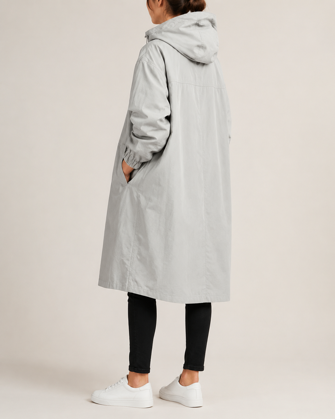 Trench-Coat Femme Imperméable à Capuche Ceinture Nouée – Édith