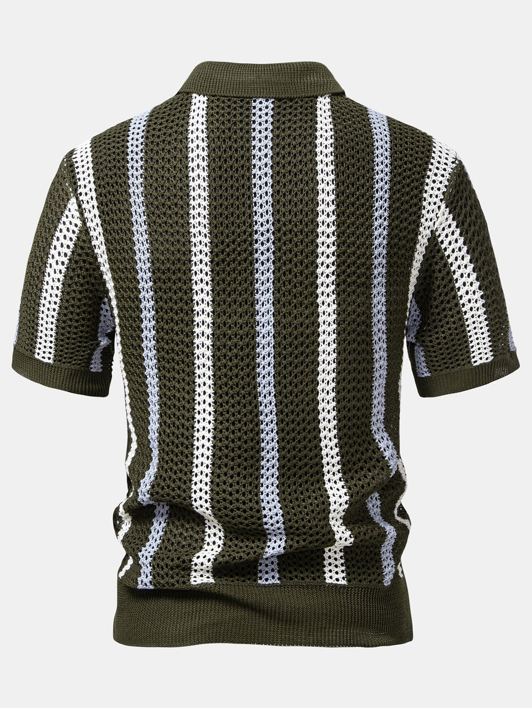 Polo Rayé Au Crochet avec Col en V