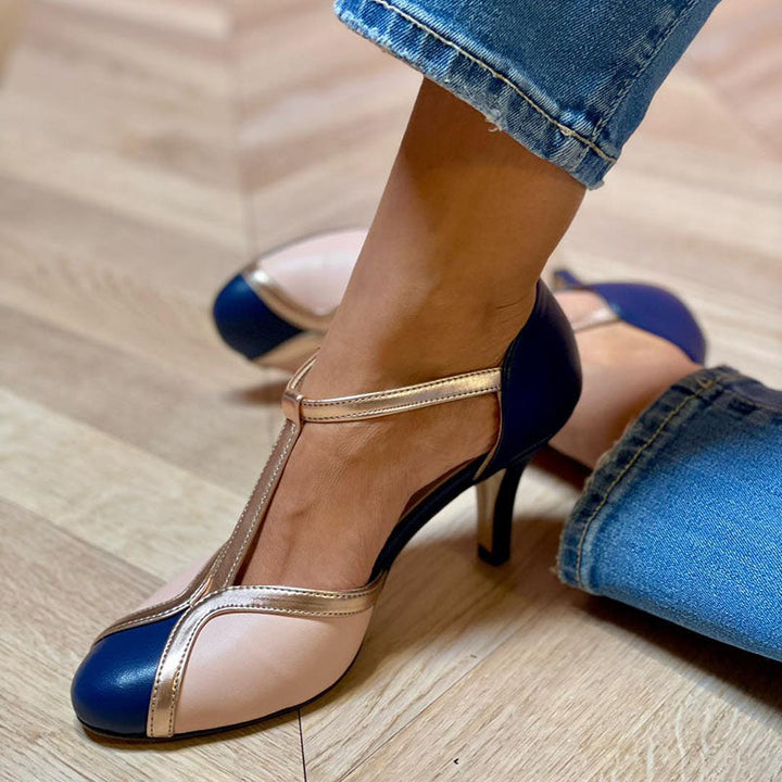 Alessia™ | Escarpins T-strap colorés et confortables à bout rond