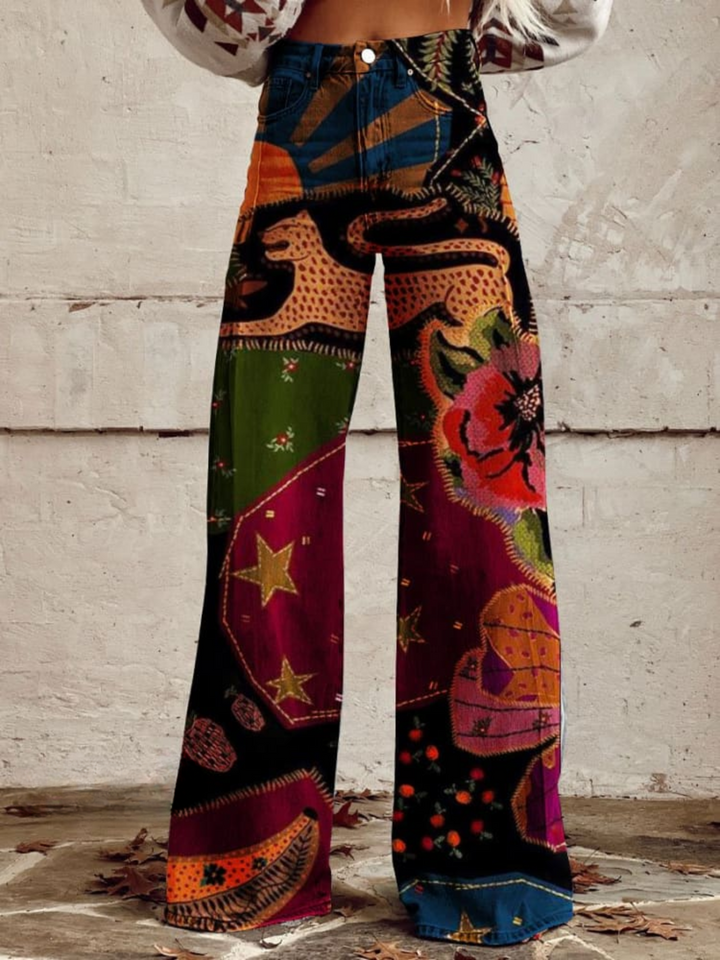 Tahlia | Pantalon Boho Jardin de Minuit
