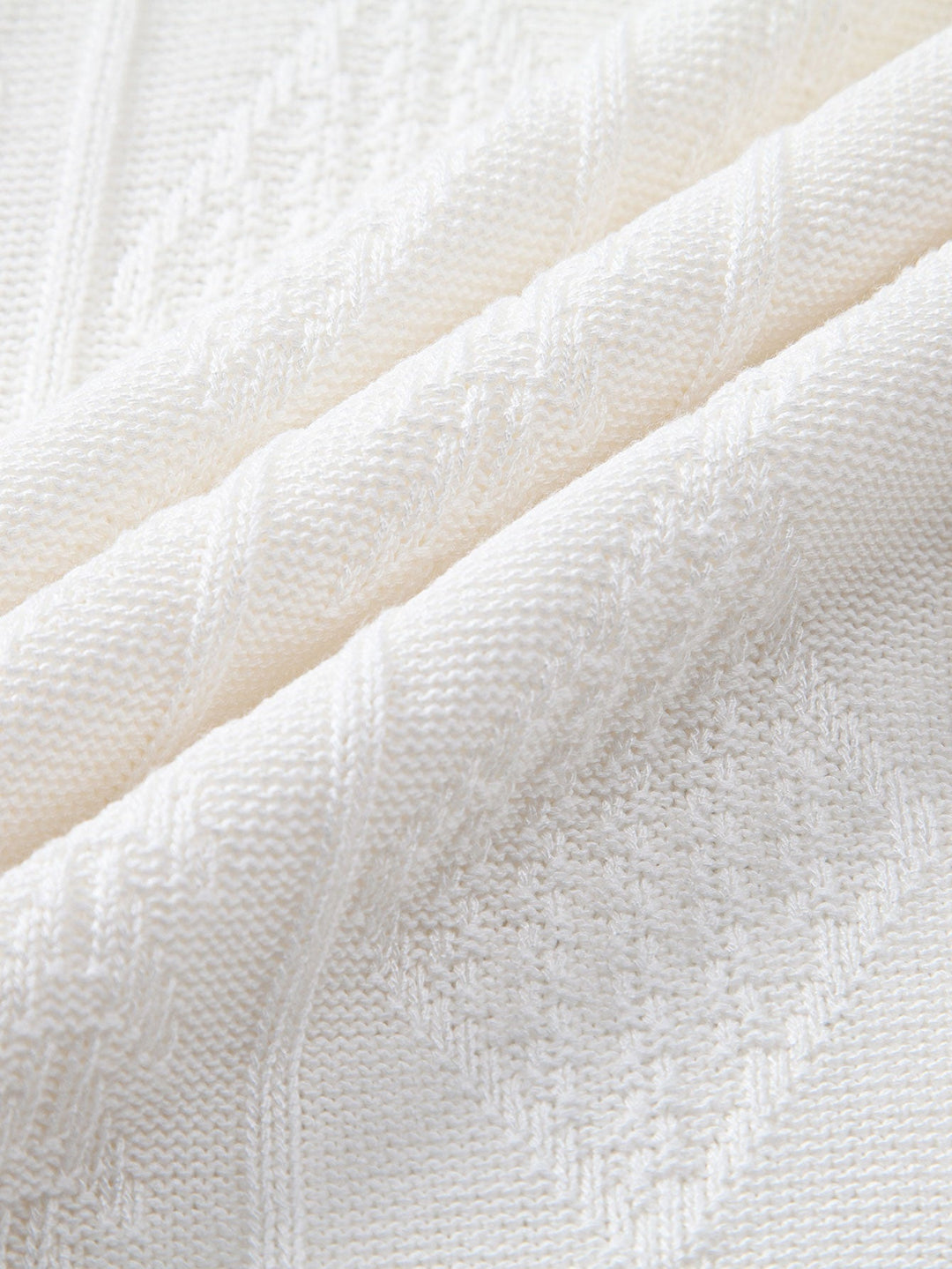 Polo en Tricot Jacquard Géométrique
