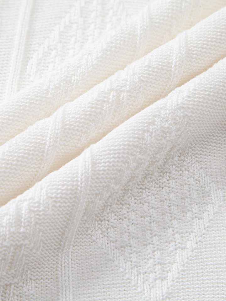 Polo en Tricot Jacquard Géométrique