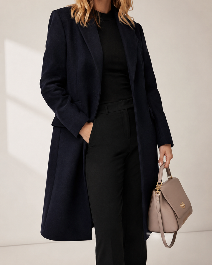 Blazer femme laine mélangée coupe structurée élégant bureau mariage