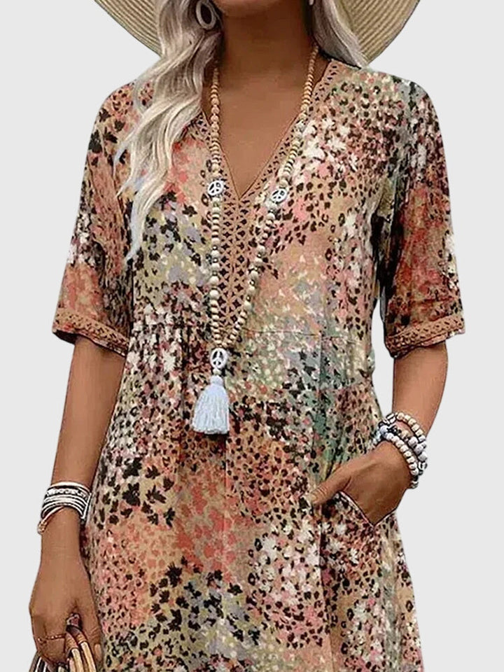 Bella | Robe Midi Fleurs Élégante