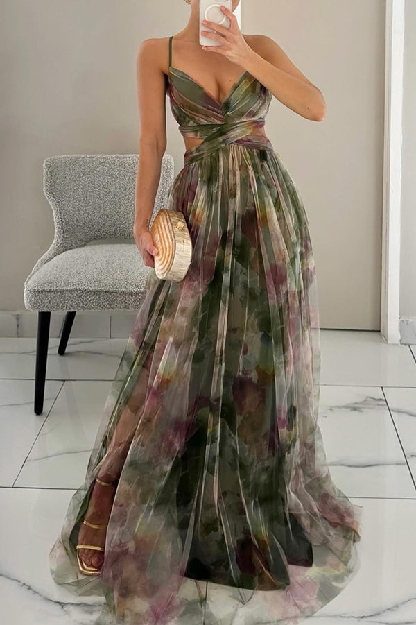 Giselle - Charmante Robe Maxi avec Motif Floral