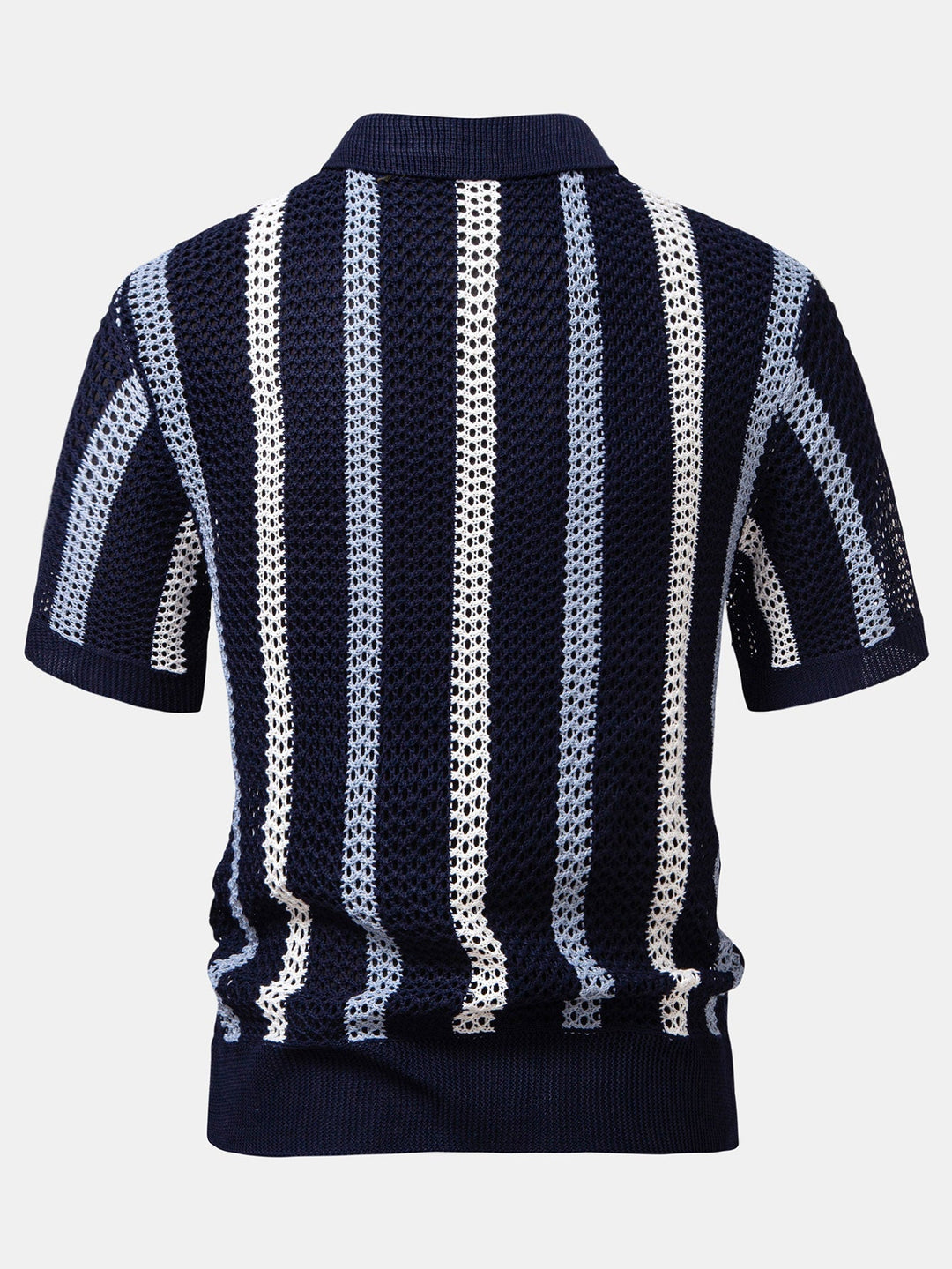 Polo Rayé Au Crochet avec Col en V