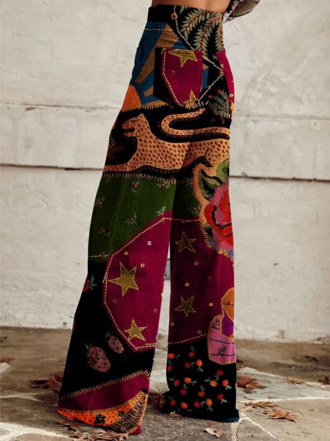 Tahlia | Pantalon Boho Jardin de Minuit