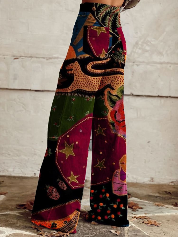 Tahlia | Pantalon Boho Jardin de Minuit