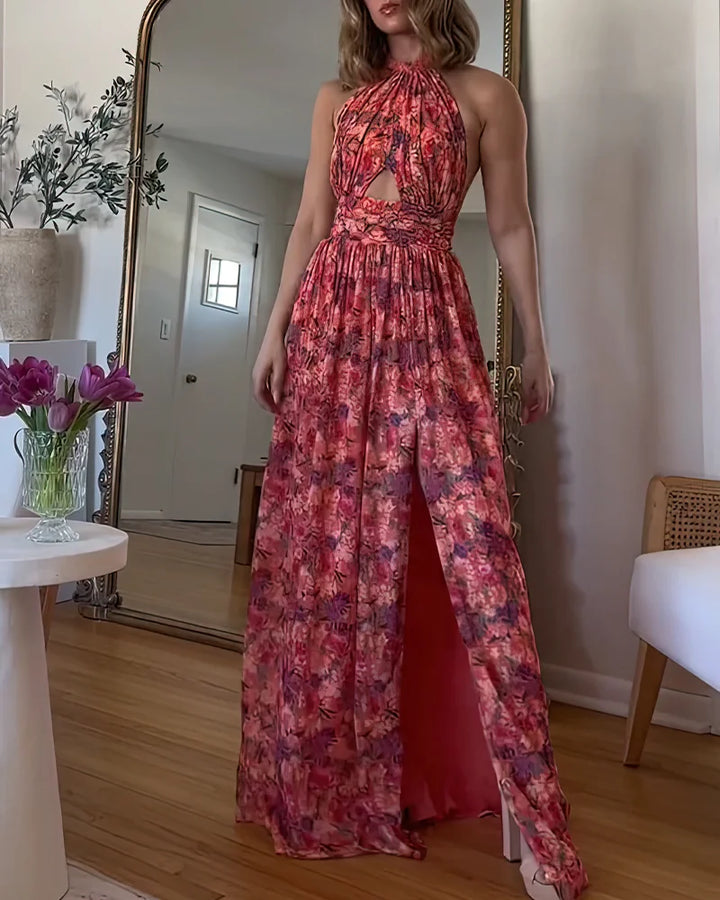 Isa Luna | Robe Maxi Dos Nu à Imprimé Floral