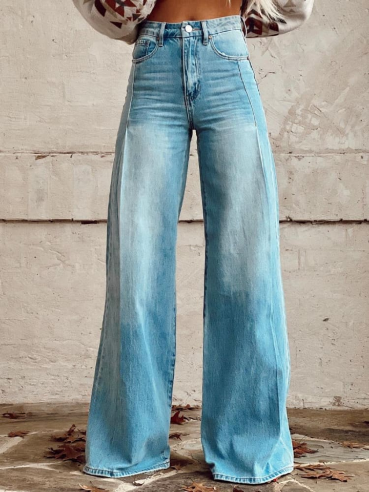 Layla | Pantalon Large Délavé Classique