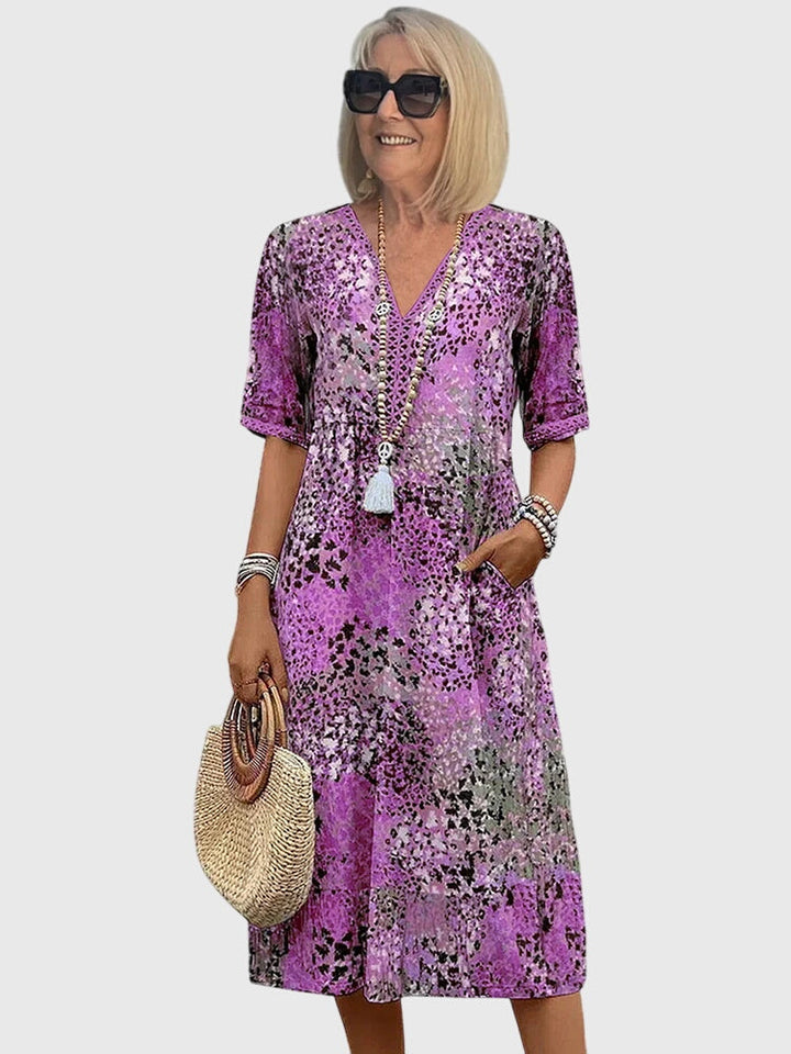 Bella | Robe Midi Fleurs Élégante